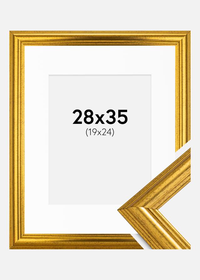 Cadre Västkusten Or 28x35 cm - Passe-partout Blanc 20x25 cm