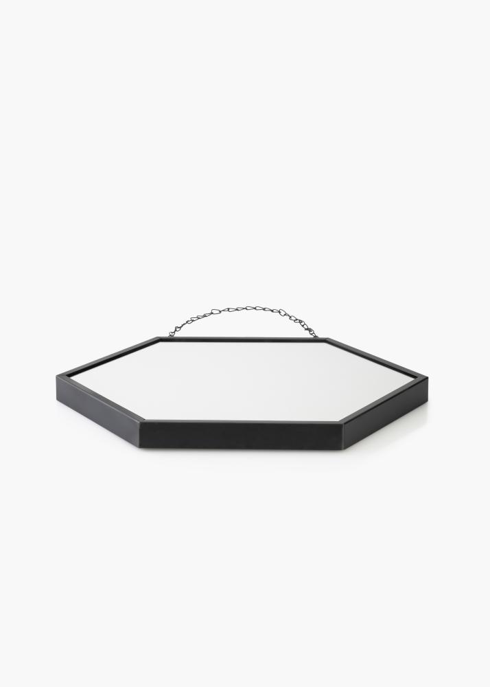 KAILA Miroir Hex Chain - Noir 39x45 cm