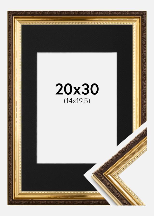 Cadre Abisko Or 20x30 cm - Passe-partout Noir 15x21 cm (A5)