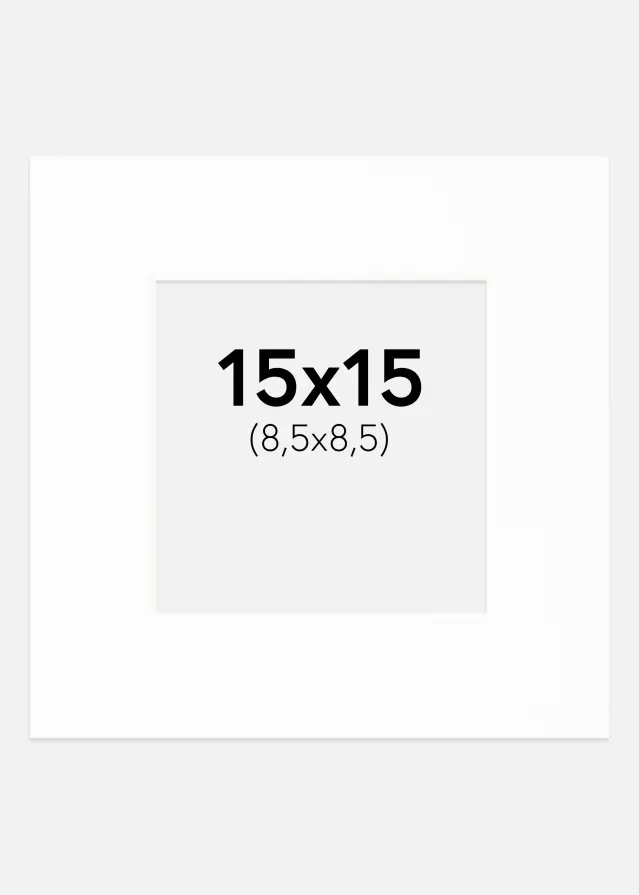 Passe-partout Canson Blanc (noyau blanc) 15x15 cm (8,5x8,5)