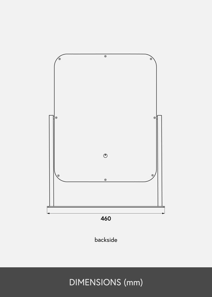 KAILA Miroir de maquillage III Noir - 45x60 cm