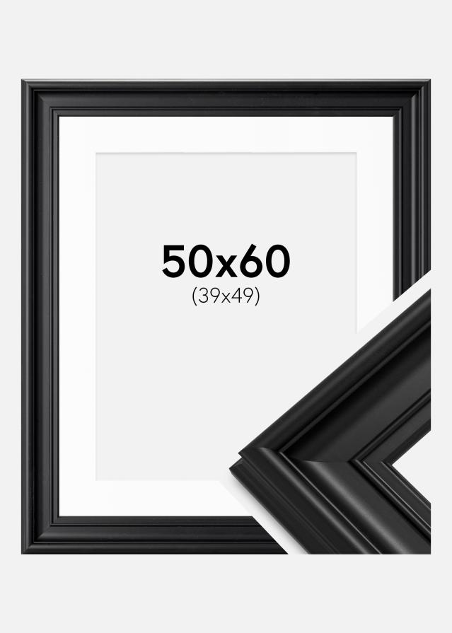 Cadre Mora Premium Noir 50x60 cm - Passe-partout Blanc 40x50 cm