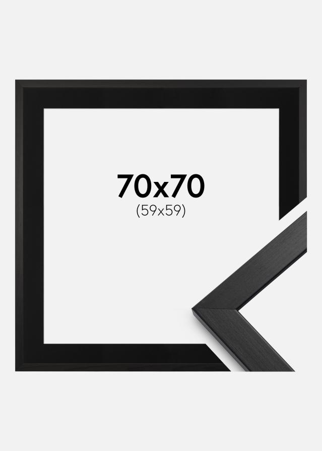 Cadre Stilren Noir 70x70 cm - Passe-partout Noir 60x60 cm