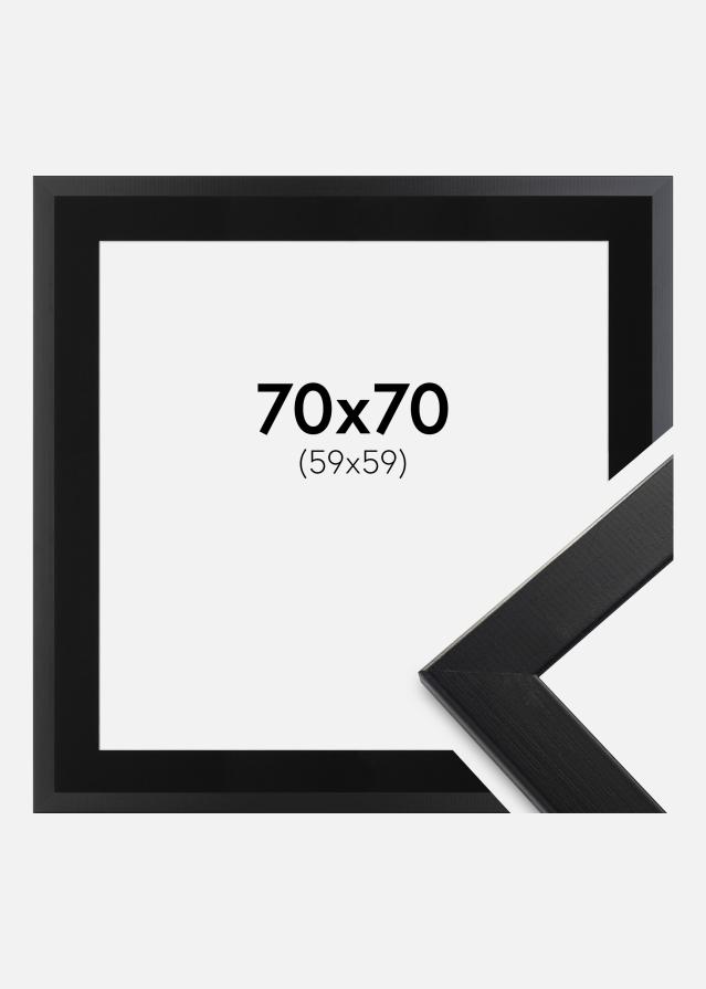 Cadre Trendline Noir 70x70 cm - Passe-partout Noir 60x60 cm