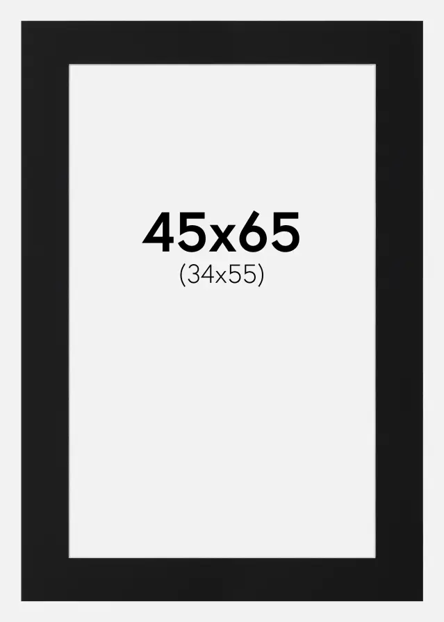 Passe-partout Noir Standard (noyau blanc) 45x65 cm (34x55)