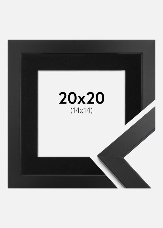 Cadre Black Wood 20x20 cm - Passe-partout Noir 15x15 cm