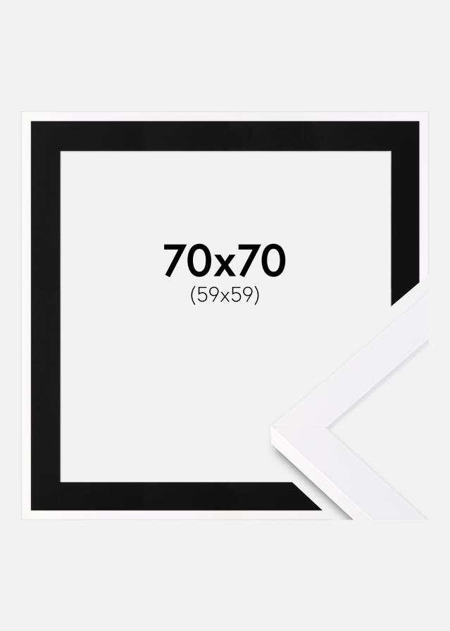 Cadre Selection Blanc 70x70 cm - Passe-partout Noir 60x60 cm