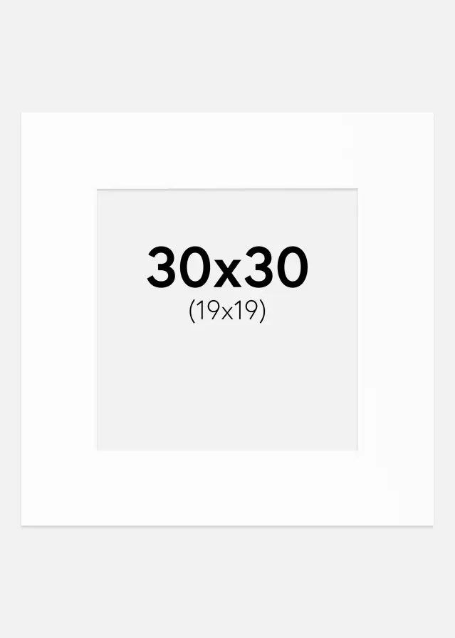 Passe-partout Canson Blanc (noyau blanc) 30x30 cm (19x19)