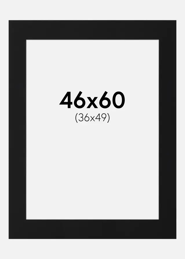 Passe-partout Noir Standard (noyau blanc) 46x60 cm (36x49)