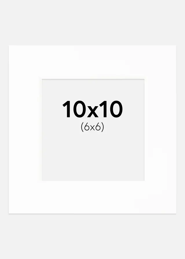 Passe-partout Canson Blanc (noyau blanc) 10x10 cm (6x6)