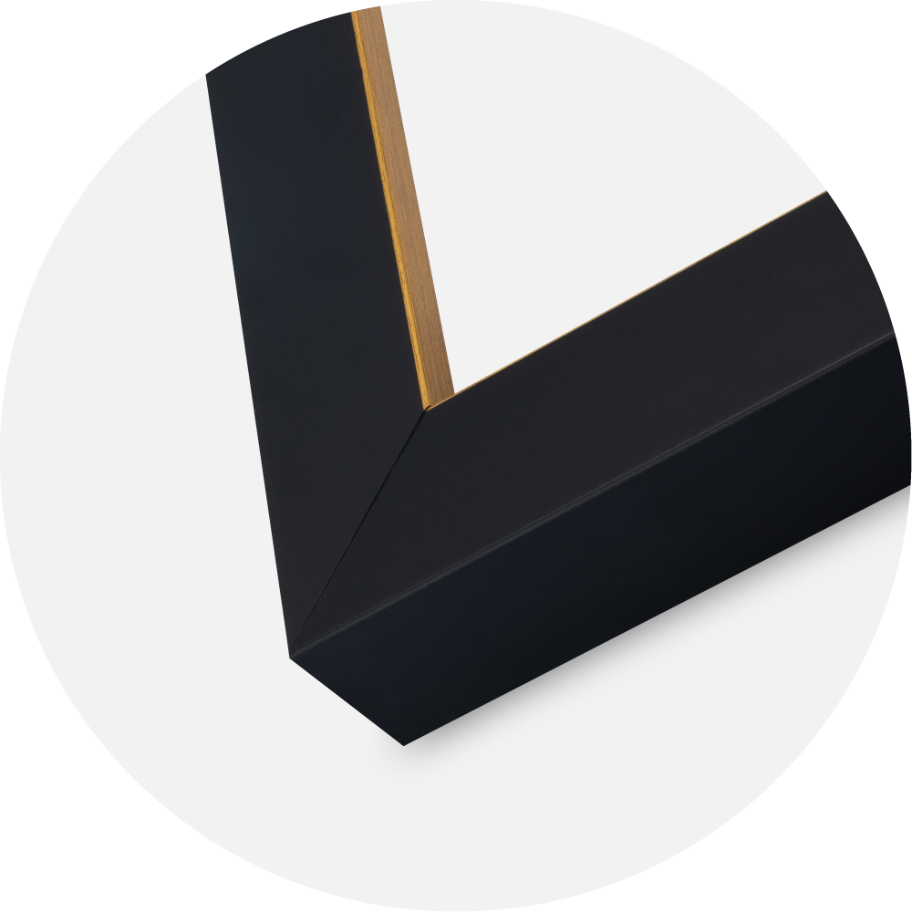 Cadre Sussex Verre Acrylique Noir/Or 30x30 cm