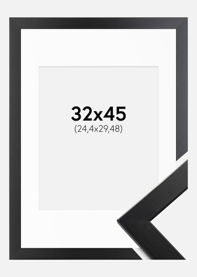 Cadre Trendline Noir 32x45 cm - Passe-partout Blanc 10x12 pouces