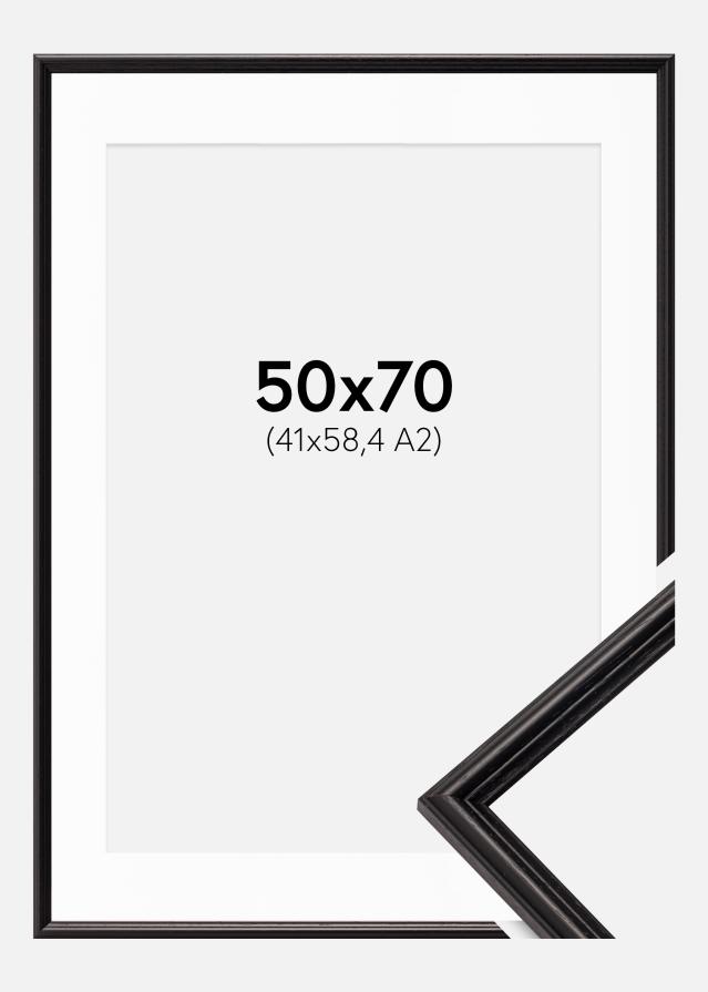 Cadre Horndal Noir 50x70 cm - Passe-partout Blanc 42x59,4 cm