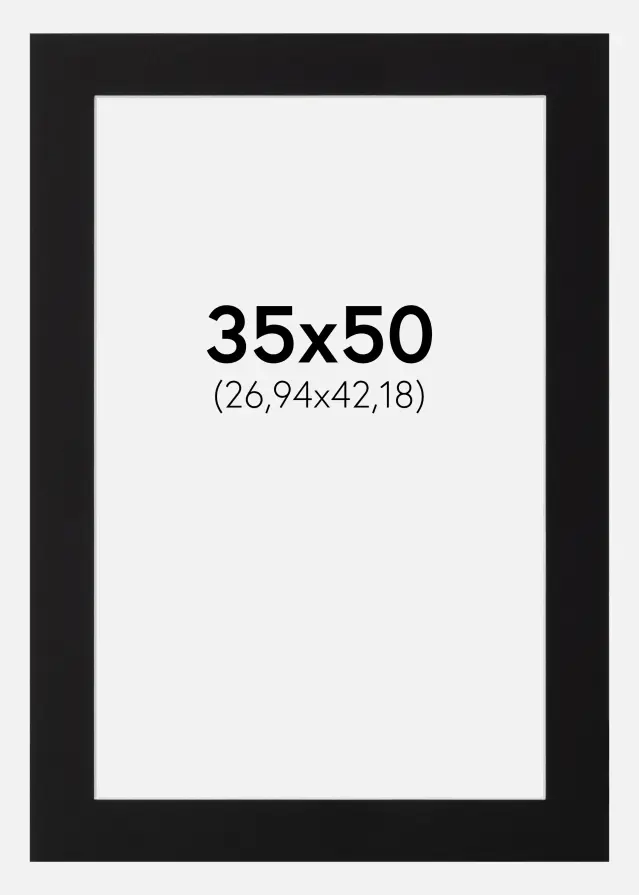 Passe-partout Noir Standard (noyau blanc) 35x50 cm (26,94x42,18)