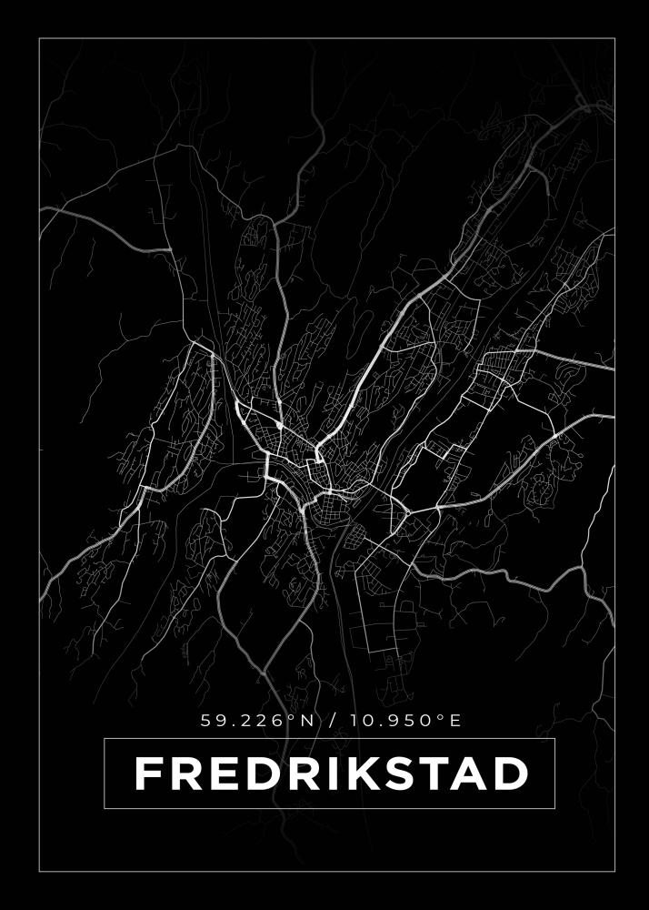 Map - Fredrikstad - Black