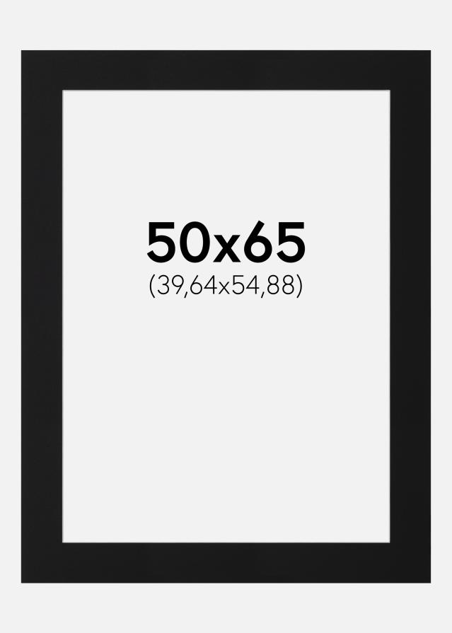 Passe-partout Noir Standard (noyau blanc) 50x65 cm (39,64x54,88)