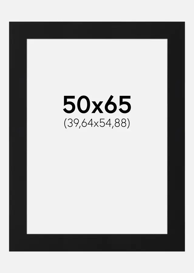 Passe-partout Noir Standard (noyau blanc) 50x65 cm (39,64x54,88)