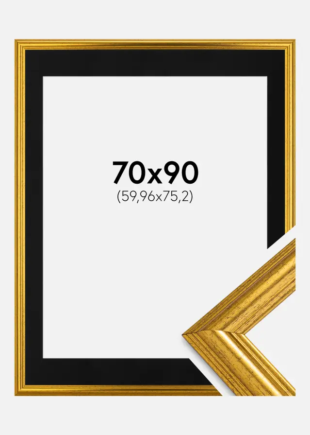 Cadre Västkusten Or 70x90 cm - Passe-partout Noir 24x30 pouces