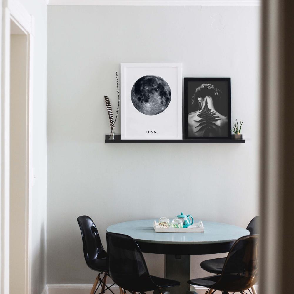 Étagère porte-cadres Noir 80 cm