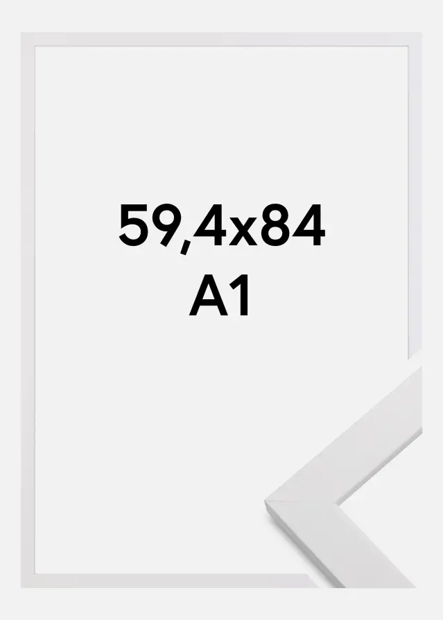 Cadre White Wood Verre Acrylique 59,4x84,1 cm (A1)