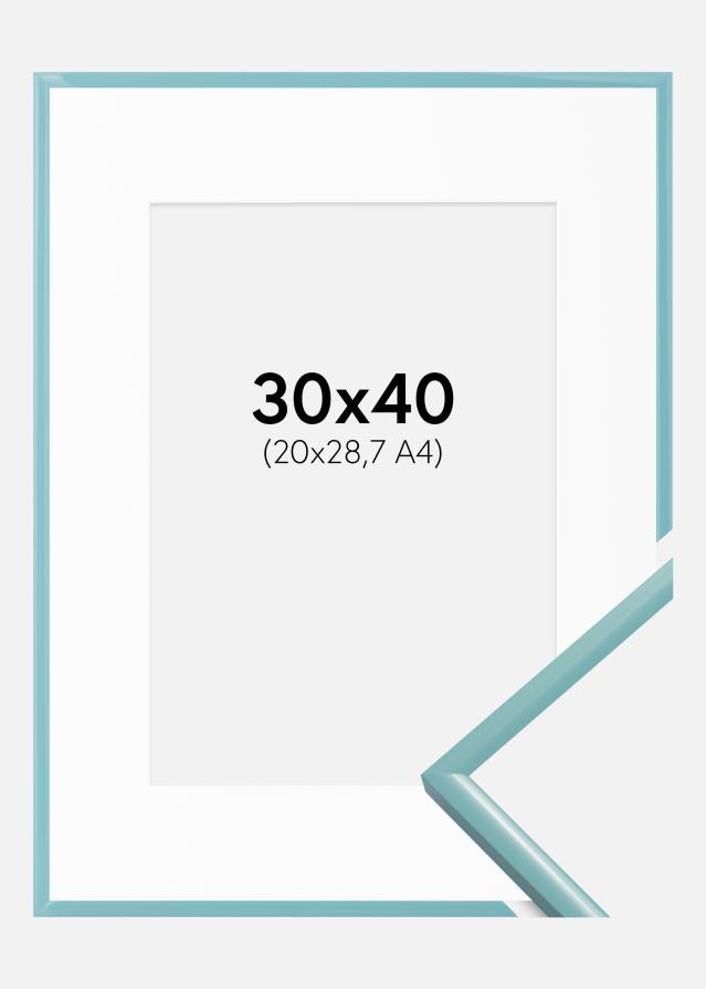 Cadre New Lifestyle Turquoise 30x40 cm - Passe-partout Blanc 21x29,7 cm (A4)