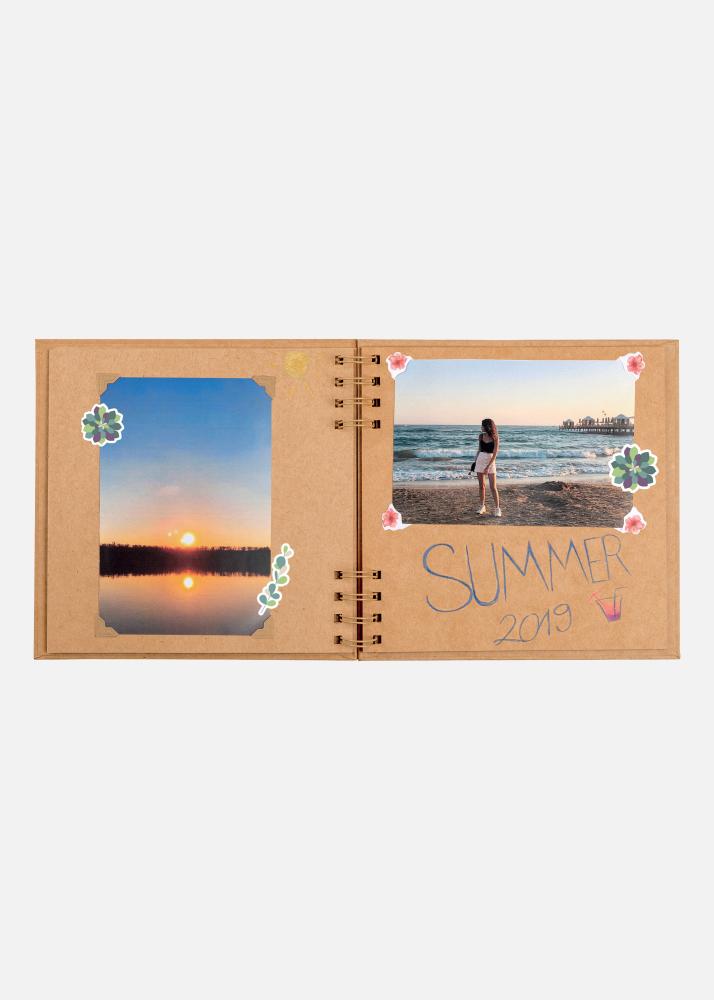 PAC Album à spirale Brun - 18x18 cm (30 Pages brunes / 15 Feuilles)