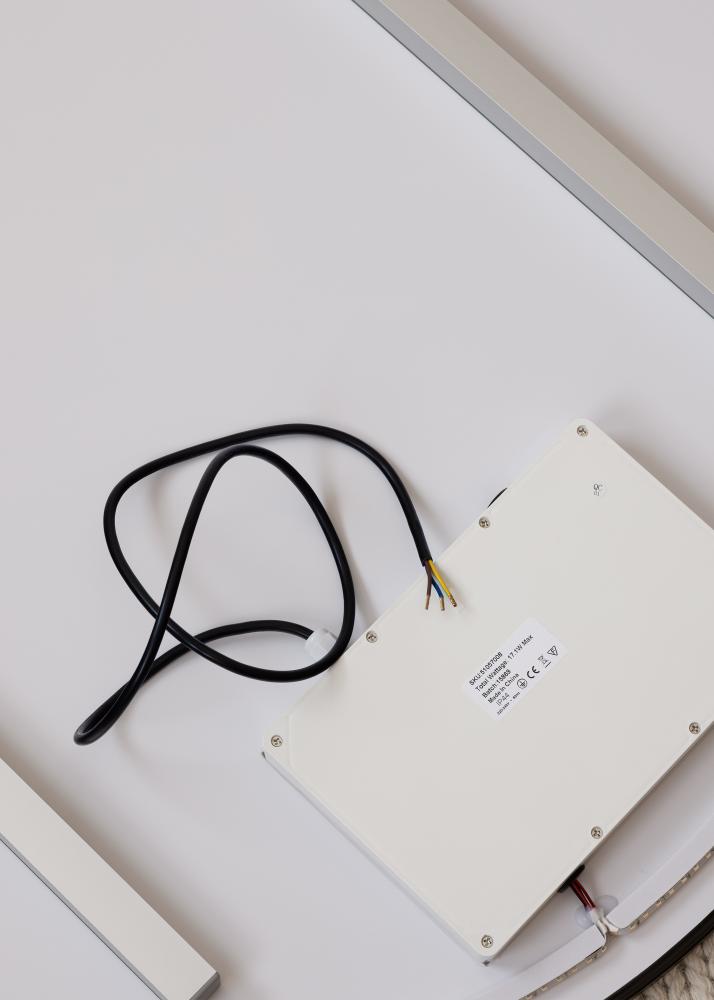 KAILA Miroir Circle LED Noir 80 cm Ø