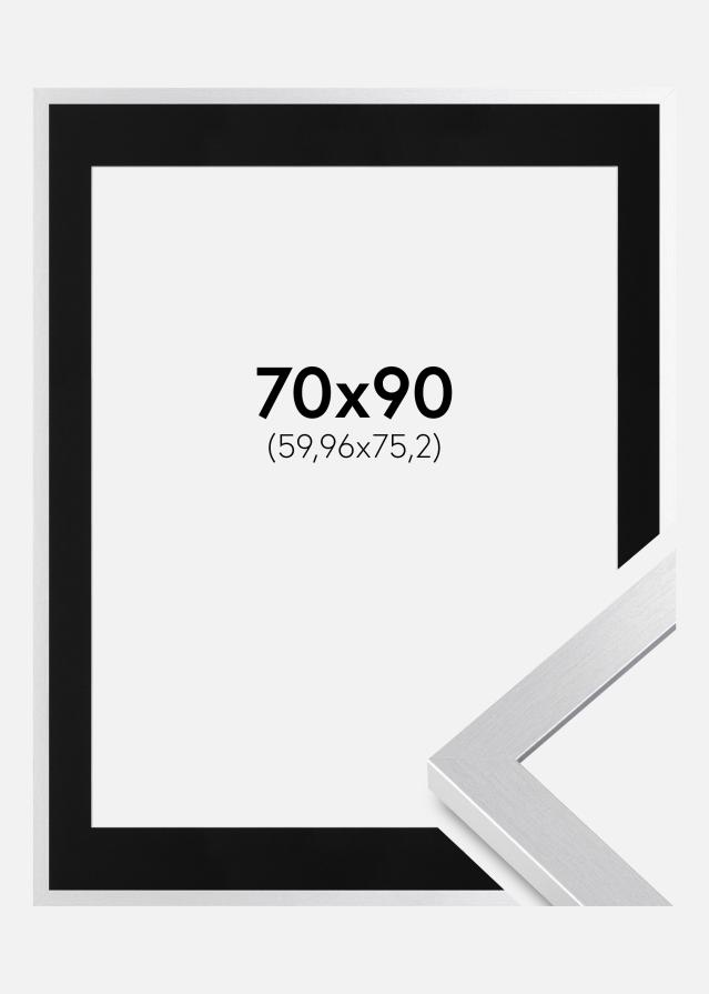 Cadre Selection Argent 70x90 cm - Passe-partout Noir 24x30 pouces