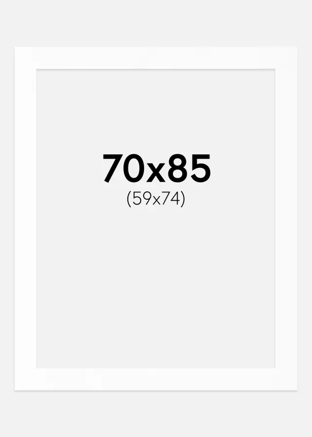 Passe-partout Blanc Standard (noyau blanc) 70x85 cm (59x74)