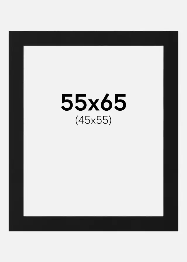 Passe-partout Noir Standard (noyau blanc) 55x65 cm (45x55)