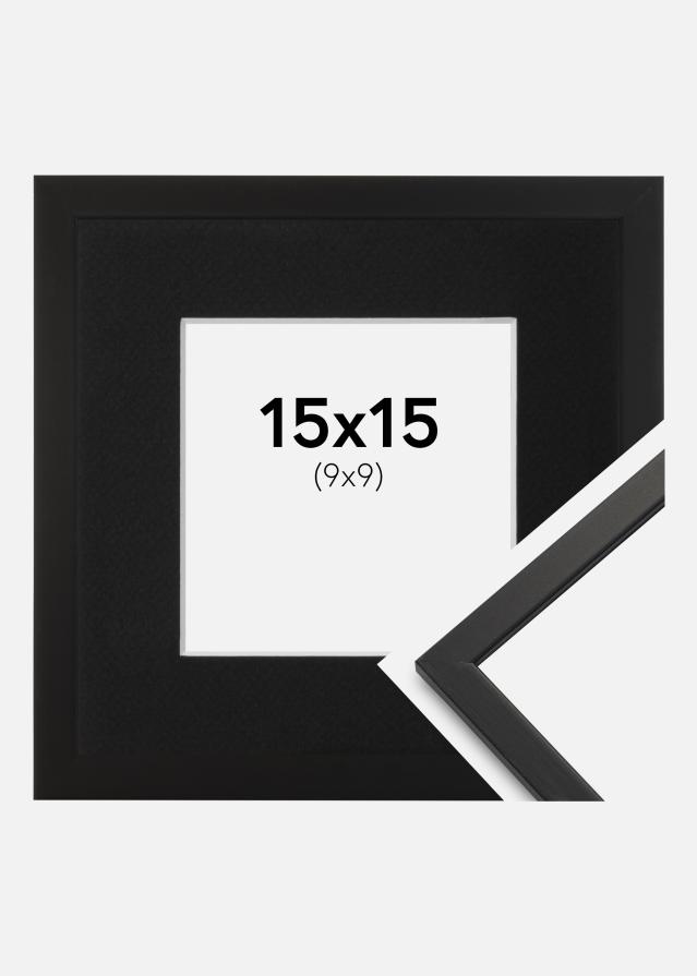 Cadre Edsbyn Noir 15x15 cm - Passe-partout Noir 10x10 cm