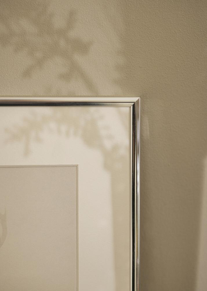 Cadre Aluminium Verre Acrylique Brillant Argent 21x29,7 cm (A4)