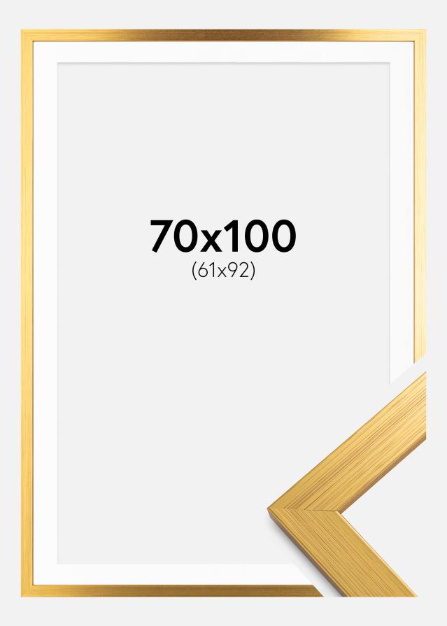 Cadre Gold Wood 70x100 cm - Passe-partout Blanc 62x93 cm