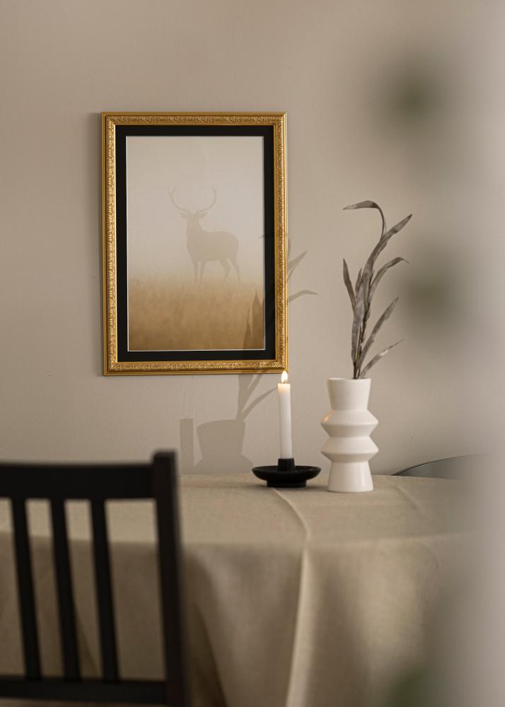 Cadre Nostalgia Or 32x45 cm - Passe-partout Noir 25x30 cm