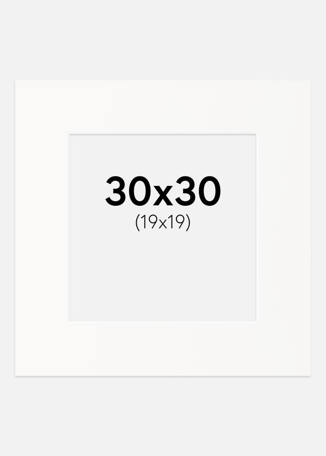 Passe-partout Offwhite (noyau blanc) 30x30 cm (19x19)