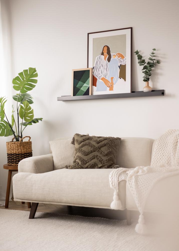 KAILA Étagère à Tableaux Noire 120 cm