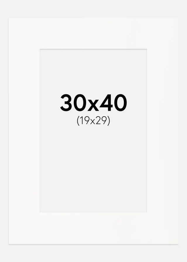 Passe-partout Offwhite (noyau blanc) 30x40 cm (19x29)