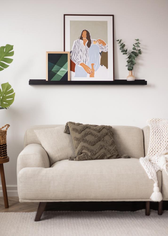 KAILA Étagère à Tableaux Noire 120 cm