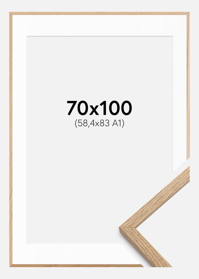 Cadre Oslo Chêne 70x100 cm - Passe-partout Blanc 59,4x84 cm (A1)