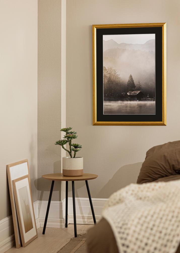 Cadre Västkusten Or 50x60 cm - Passe-partout Noir 15x20 pouces