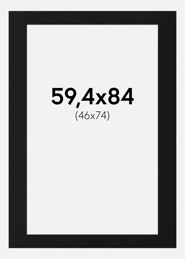 Passe-partout Noir Standard (noyau blanc) 59,4x84 cm (46x74)