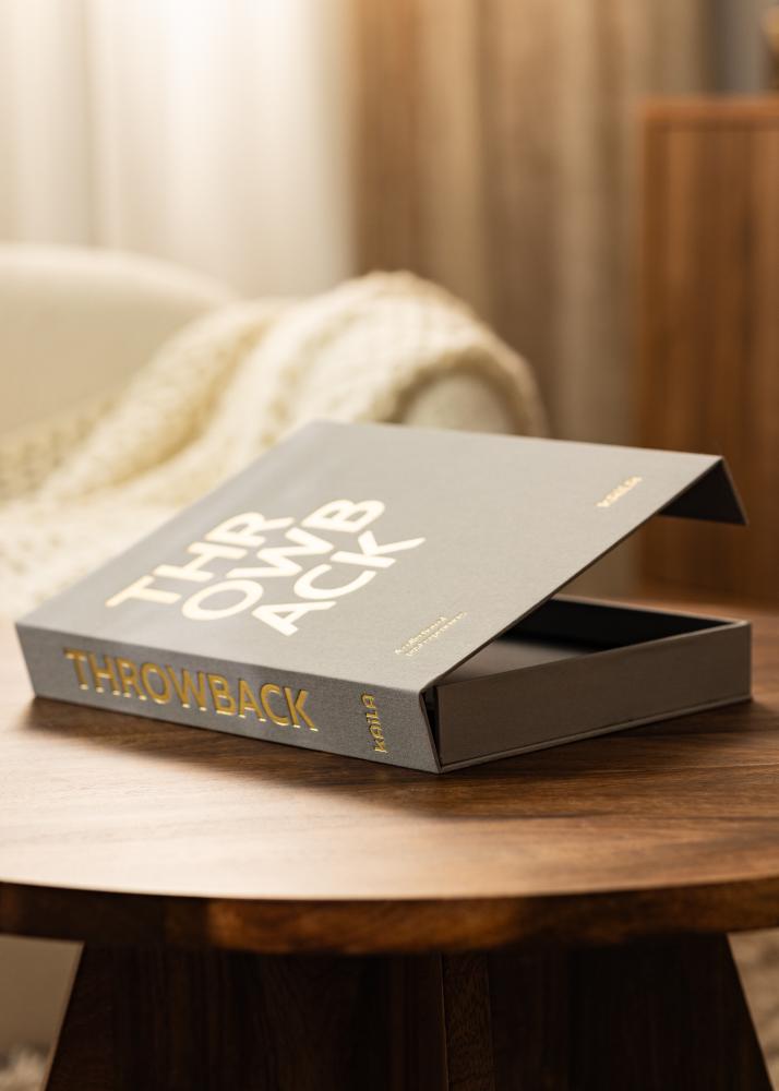 KAILA THROWBACK Grey - Coffee Table Photo Album (60 Pages Noires / 30 Feuilles)