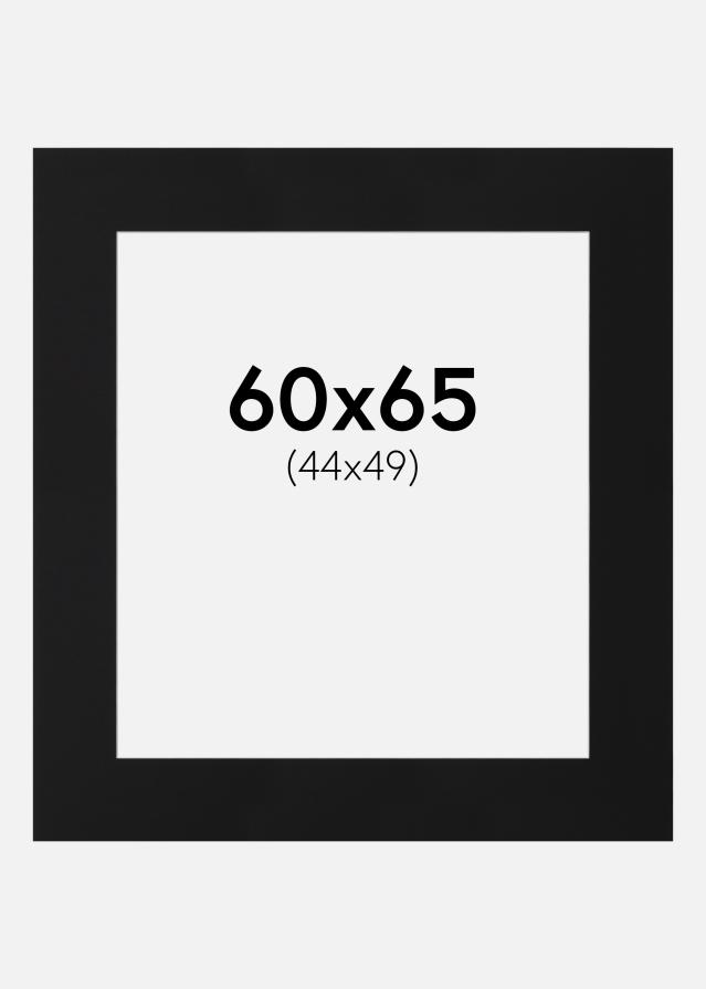 Passe-partout Noir Standard (noyau blanc) 60x65 cm (44x49)