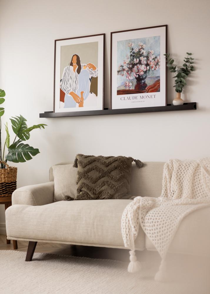 KAILA Étagère Murale Noire 140 cm