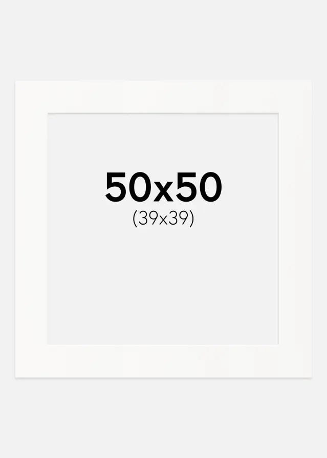 Passe-partout Offwhite (noyau blanc) 50x50 cm (39x39)