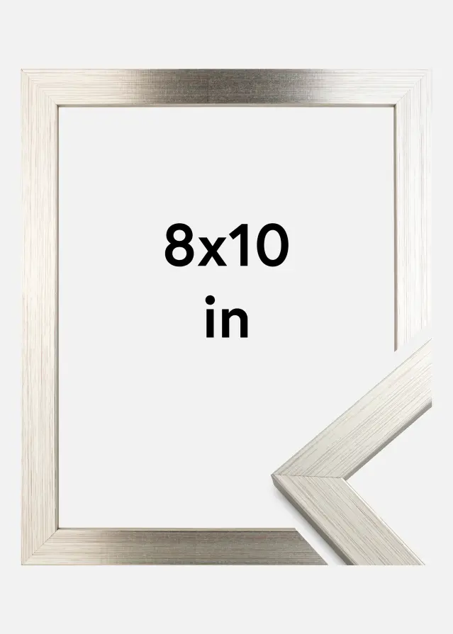 Cadre Silver Wood Verre Acrylique 8x10 inches (20,32x25,4 cm)