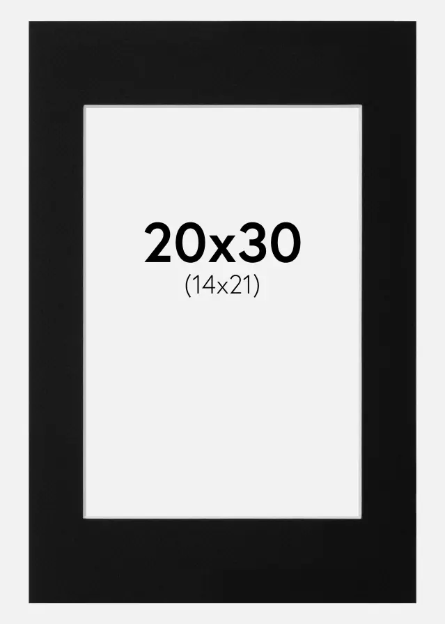 Passe-partout Noir Standard (noyau blanc) 20x30 (14x21)