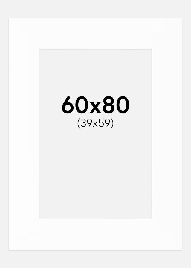 Passe-partout XL Blanc (noyau blanc) 60x80 cm (39x59)