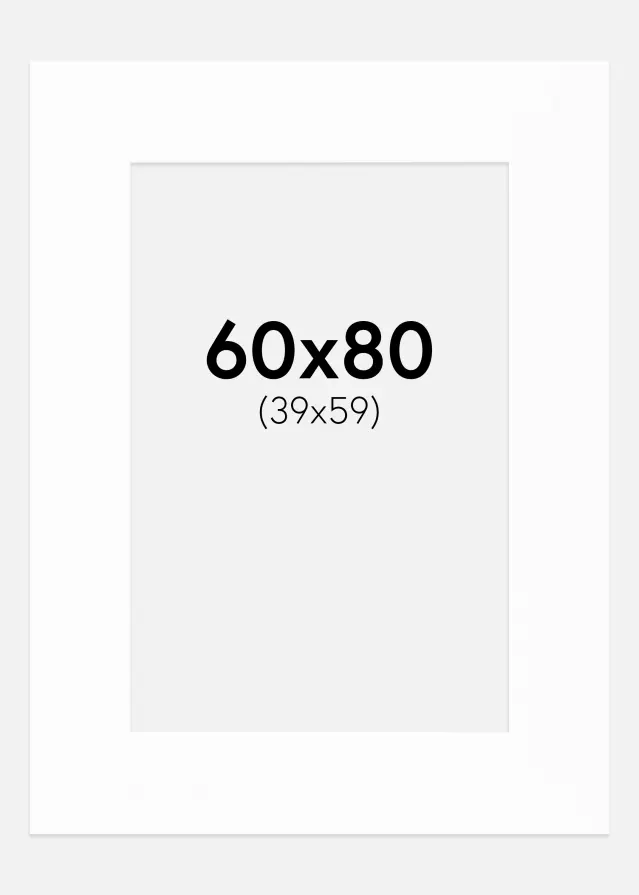 Passe-partout XL Standard Blanc (noyau blanc) 60x80 cm (39x59)