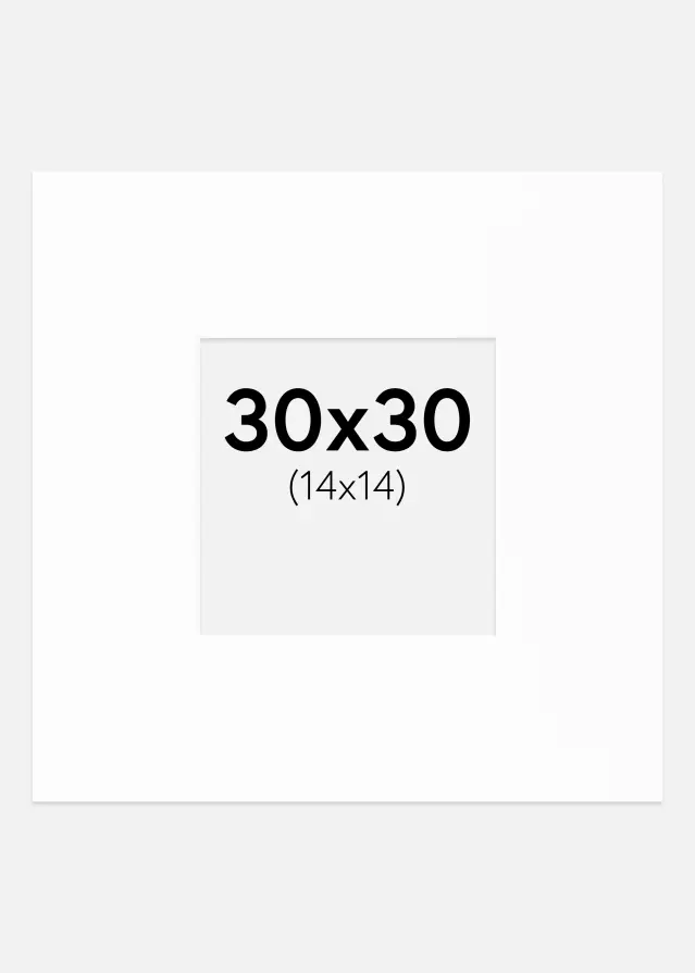 Passe-partout XL Standard Blanc (noyau blanc) 30x30 cm (14x14)